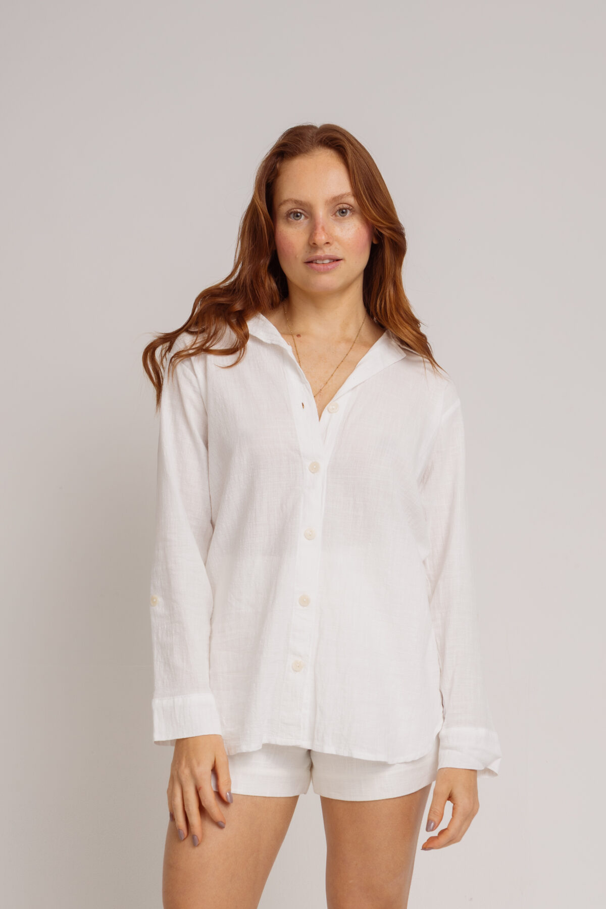 Chemise de Algodão Bela Offwhite