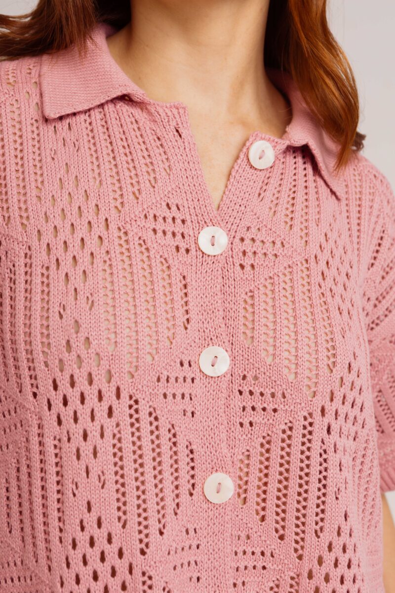 Camisa de Tricot Orla Rosa